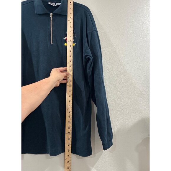The Disney Store Long Sleeve Vintage Mickey Polo Shirt cotton blue size large - Picture 5 of 7